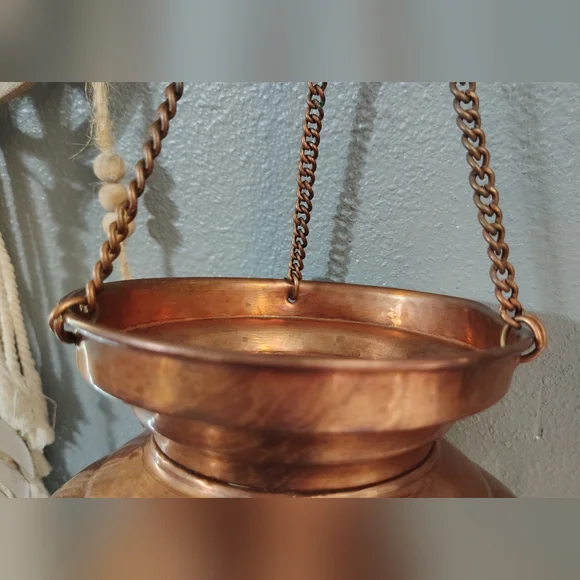 Early 1900s Vintage Copper Shirodhara, Hand Forged See Details